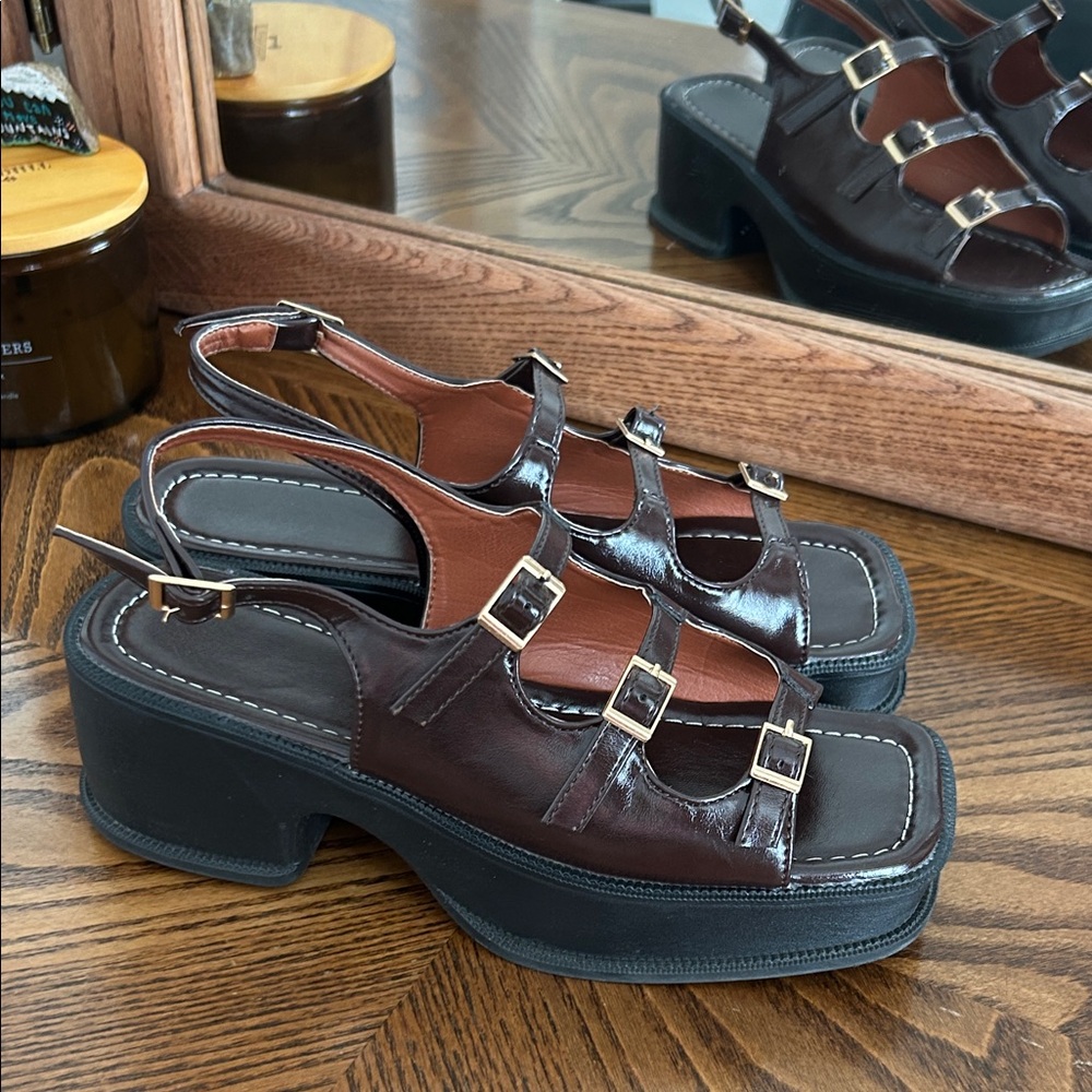Brown Leather Women's Sandals